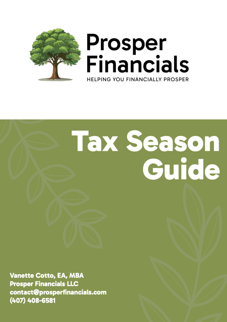 Prosper Financials Tax Season Guide cover